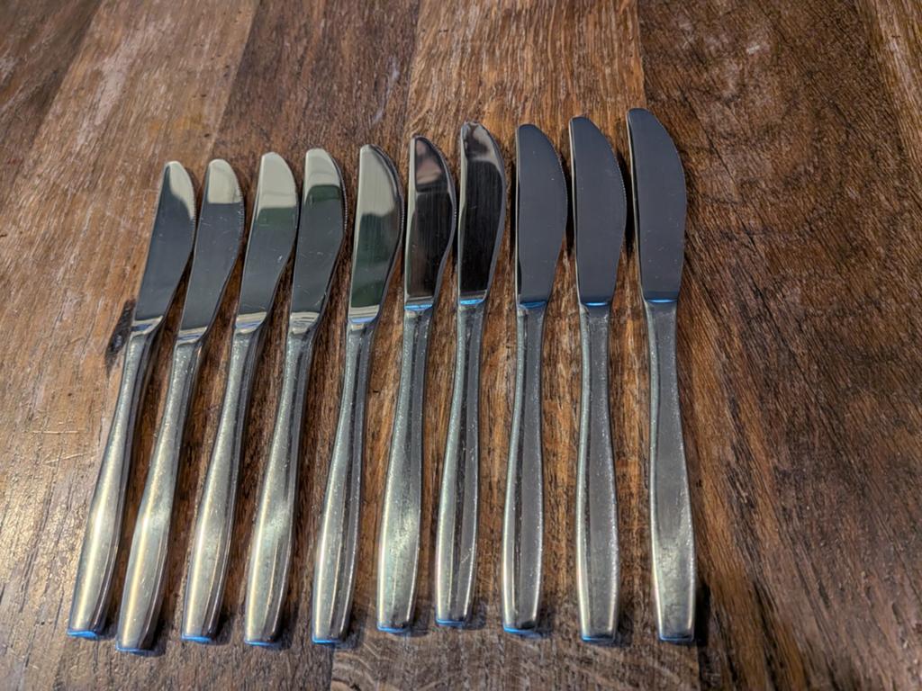 10 fruit/dessertmesjes Durfine Stainless, Ophalen, Zo goed als nieuw, Rvs of Chroom