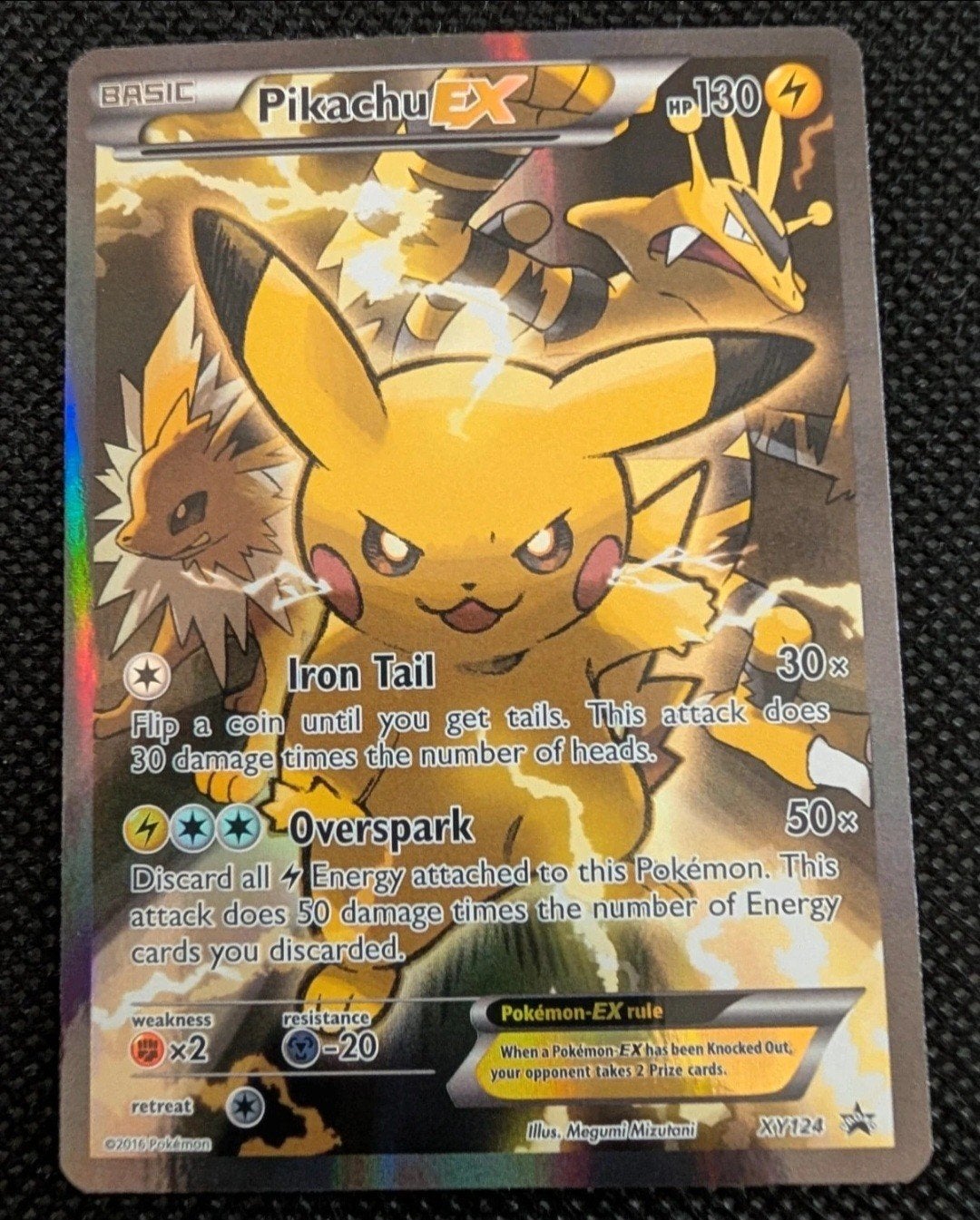 Pikachu EX XY124 Full Art Promo Pokémon Kaart, Hobby en Vrije tijd, Verzamelkaartspellen | Pokémon, Ophalen of Verzenden, Gebruikt