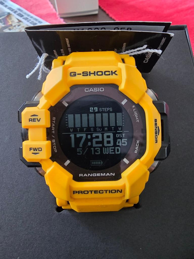 Casio G-Shock Rangeman GPR-H1000-9JR - Volledige set,, Casio G-Shock, Geel, GPS, Ophalen of Verzenden