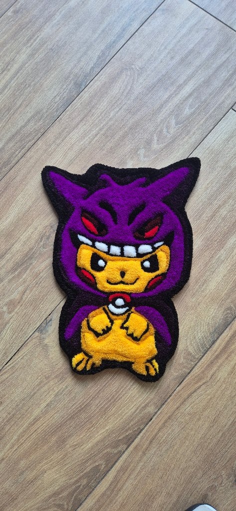 Uniek Pokémon Gengar x Pikachu Handgemaakt Kleed, Minder dan 50 cm, Pokémon, Gengar, Pikachu, Handgemaakt, Tufted, Anime, Gaming