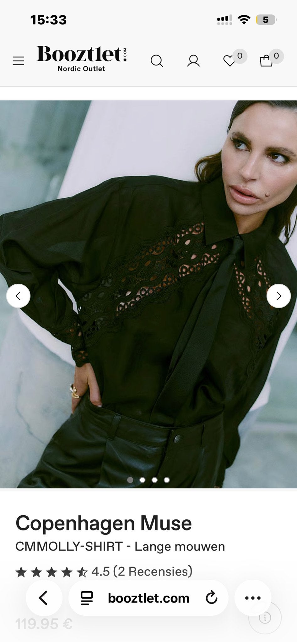 Copenhagen Muse CMMOLLY-SHIRT - Maat L, Verzenden, Gedragen, Maat 42/44 (L), Zwart