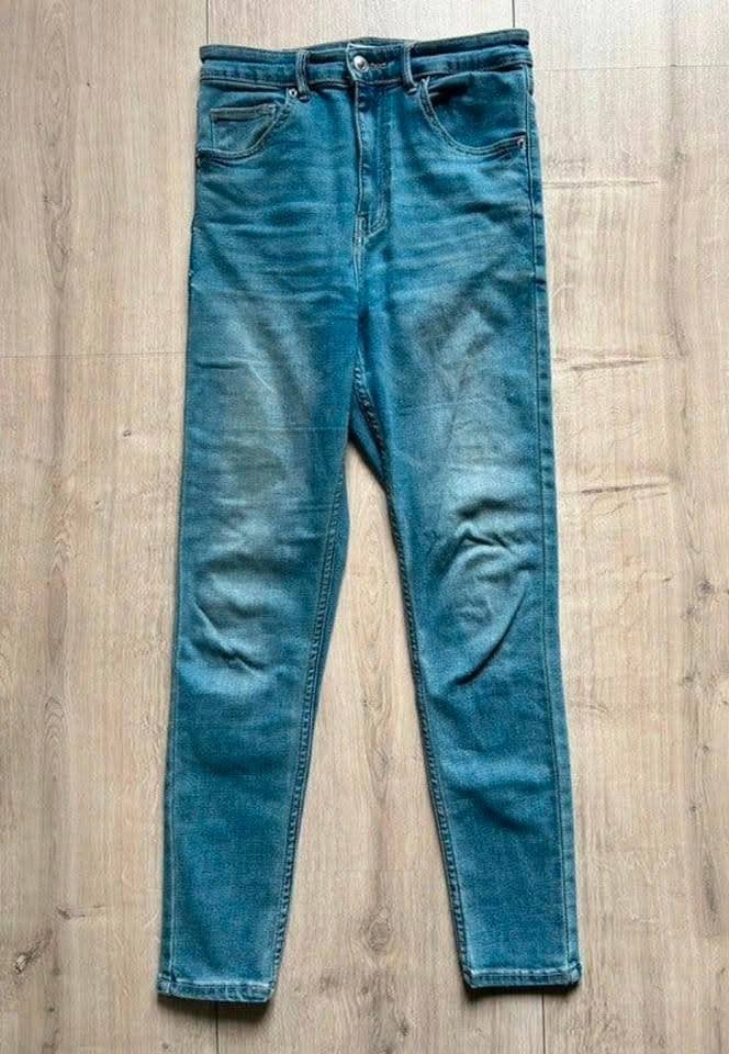 Bershka super high waist skinny jeans - Maat: 38, Blauw, Nieuw, W30 - W32 (confectie 38/40), Bershka