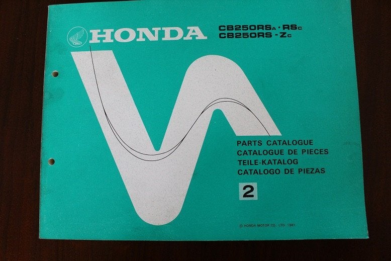 Honda CB250 RS 1981 motorcycle parts catalogue CB 250 single, Motoren, Ophalen of Verzenden, Honda