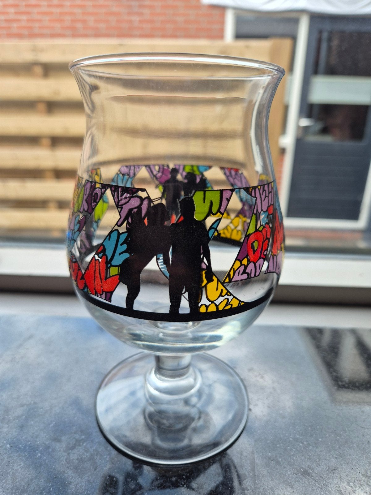 Duvel glas Limited Edition met graffiti-design, Meerkleurig, Overige stijlen, Ophalen of Verzenden, Zo goed als nieuw