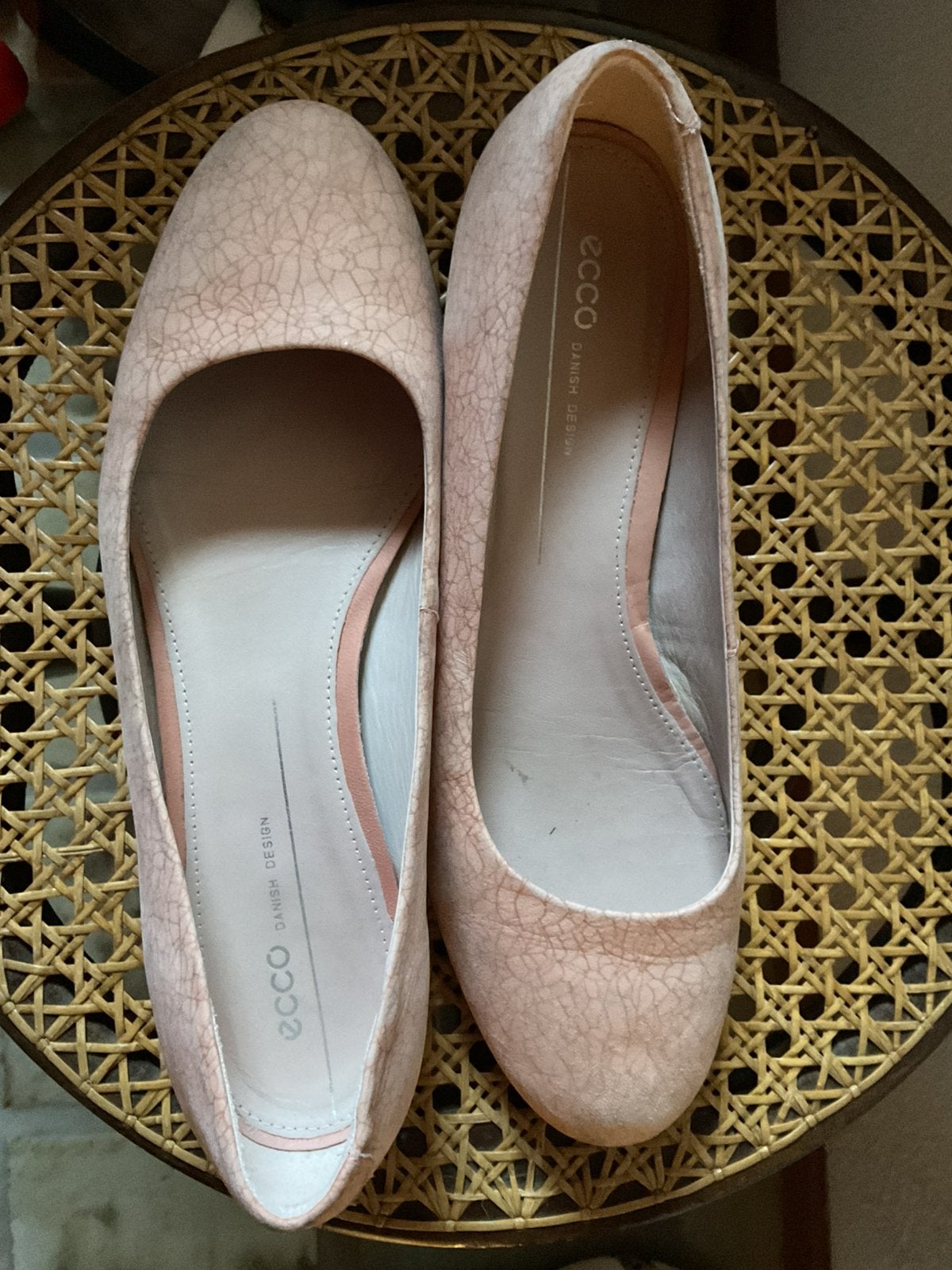 Ecco! Prachtige leren ballerina’s zalm roze mt 41. als nieuw, Zo goed als nieuw, Roze, Ballerina's, Ophalen of Verzenden