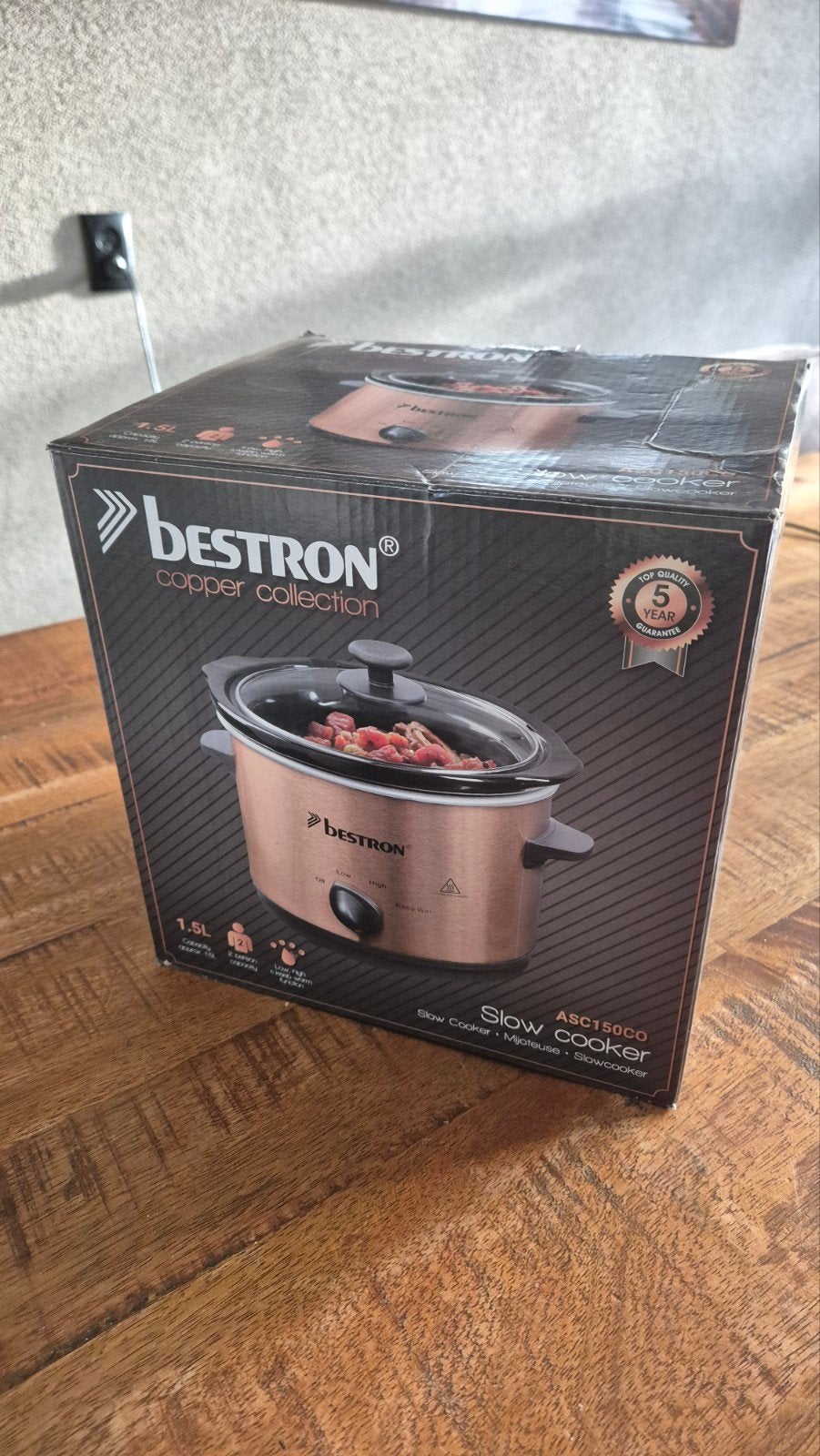 Bestron Copper Collection Slowcooker 150CC - Nieuw in doos, Ophalen of Verzenden, Nieuw