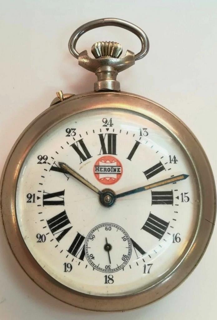 Zeer Zeldzaam Antiek Zilver Heroïne Zakhorloge uit ca 1900, Ophalen of Verzenden, Zilver, Overige merken, 1900 tot 1930