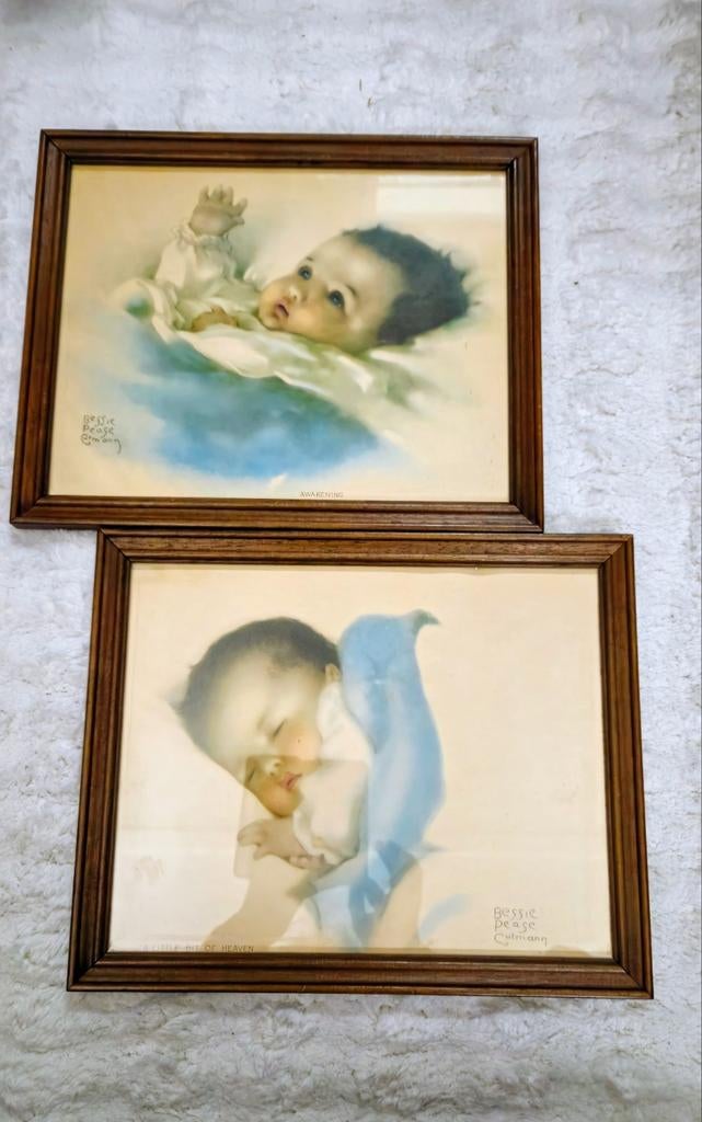 Nostalgie oude lijstjes voor babykamer, Ophalen of Verzenden, Minder dan 50 cm, Schilderij