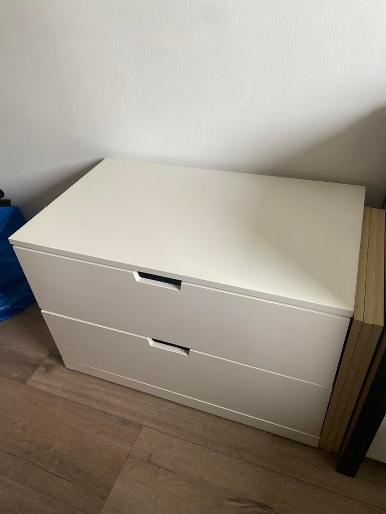 Ikea Nordli ladekast wit - 2 lades (80x54 cm), Huis en Inrichting, Ophalen, 1 of 2 laden, 50 tot 100 cm, Zo goed als nieuw