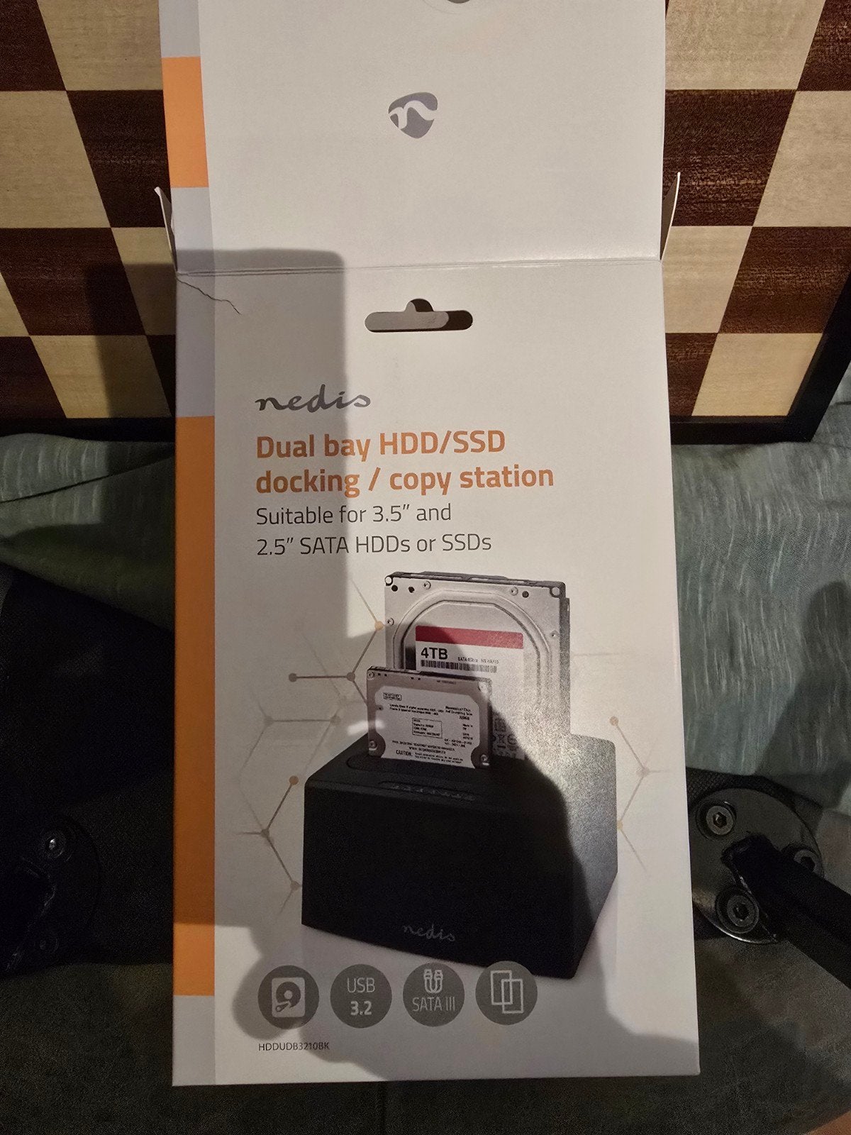 Nedis Dual Bay HDD/SSD Docking/Copy Station USB 3.2 SATA III, Ophalen, 2.5" en 3.5", Server, HDD