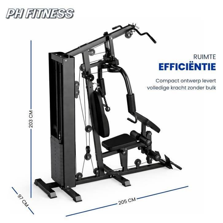 PH Fitness Heavy Duty Gym - Krachtstation 100KG, Sport en Fitness, Support@phfitness.nl, Nieuw, Ophalen of Verzenden, Rug