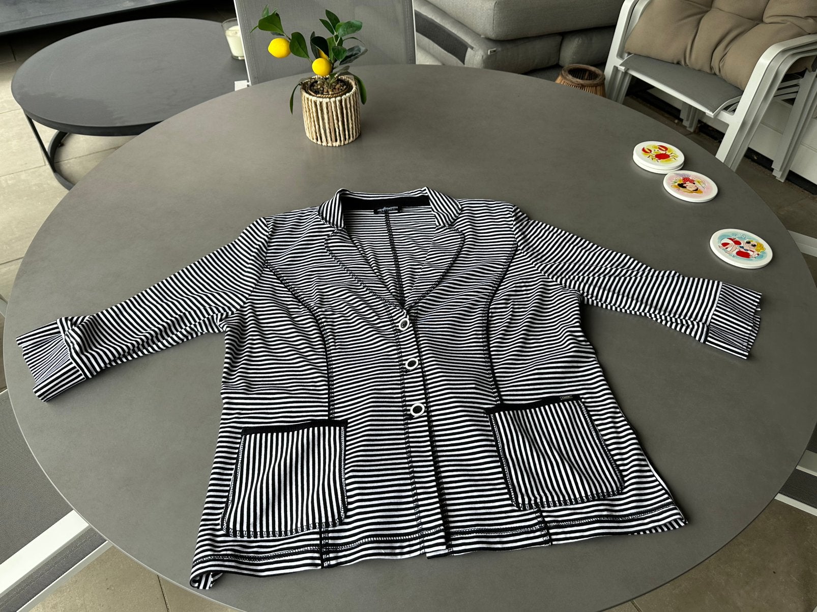 Nieuw zwart/wit Steilmann jasje, maat 46, Verzenden, Zwart, Maat 46/48 (XL) of groter, Nieuw
