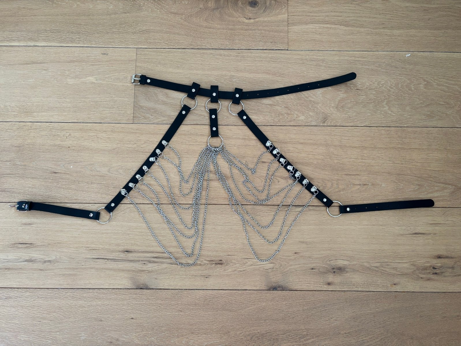 Nieuw Leer Bra met Kettingen - Stoer en Stijlvol, Kleding | Dames, Ophalen of Verzenden, Zwart, BH