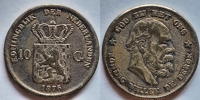 Naslag tientje Willem III 1876, Verzenden, Overige materialen, Nederland