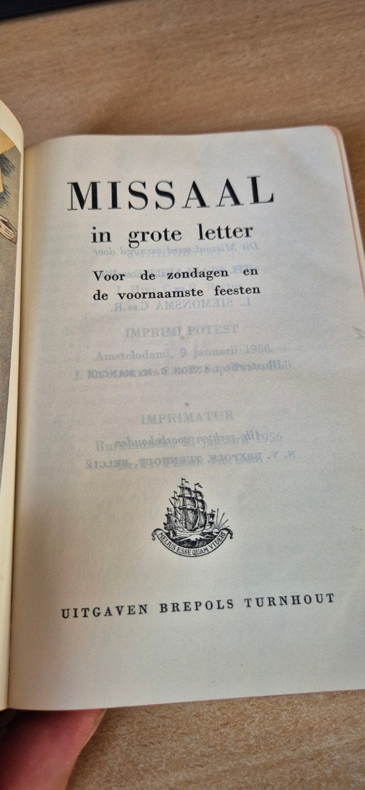 Oud Missaal in grote letter - 1956, Ophalen of Verzenden, Onbekend