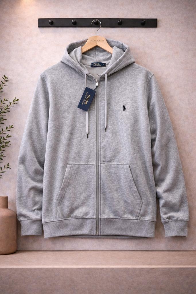 Polo Ralph Lauren vest grijs XL rits hoodie topstaat, Ophalen of Verzenden, Zo goed als nieuw, Maat 56/58 (XL), Grijs