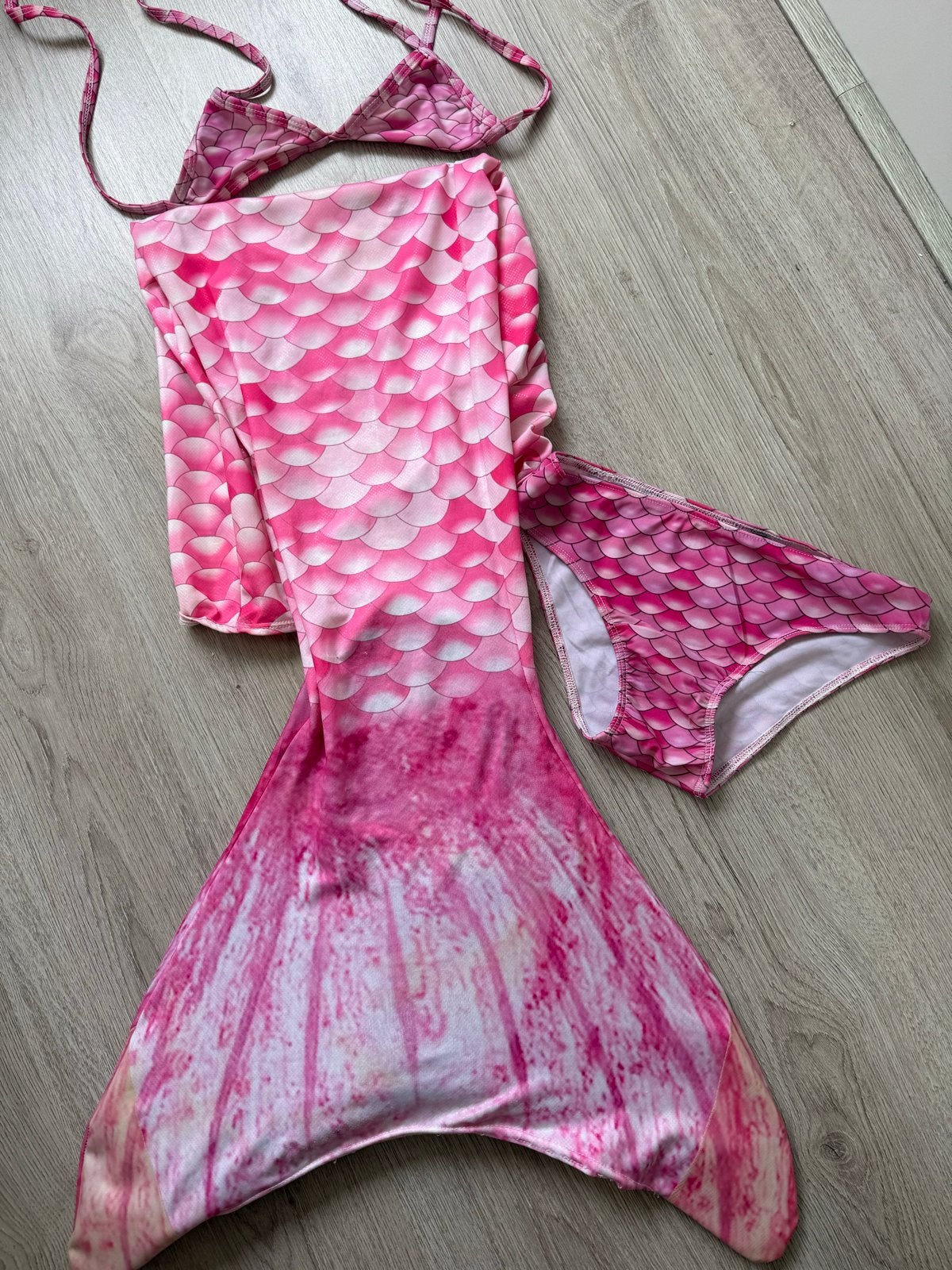 Zeemeerminstaart met bikini - Roze 128-146, Ophalen, Zo goed als nieuw, Roze, Overige typen