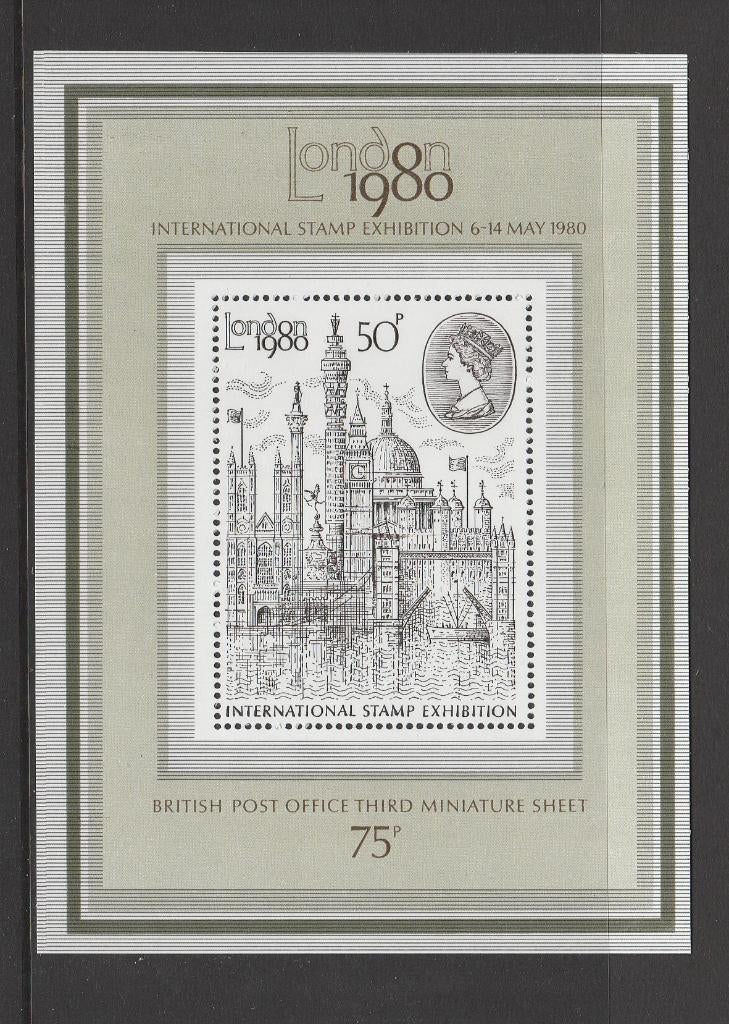 Engeland blok LONDON International Stamp Exhibition (1980)., Verzenden, Postfris