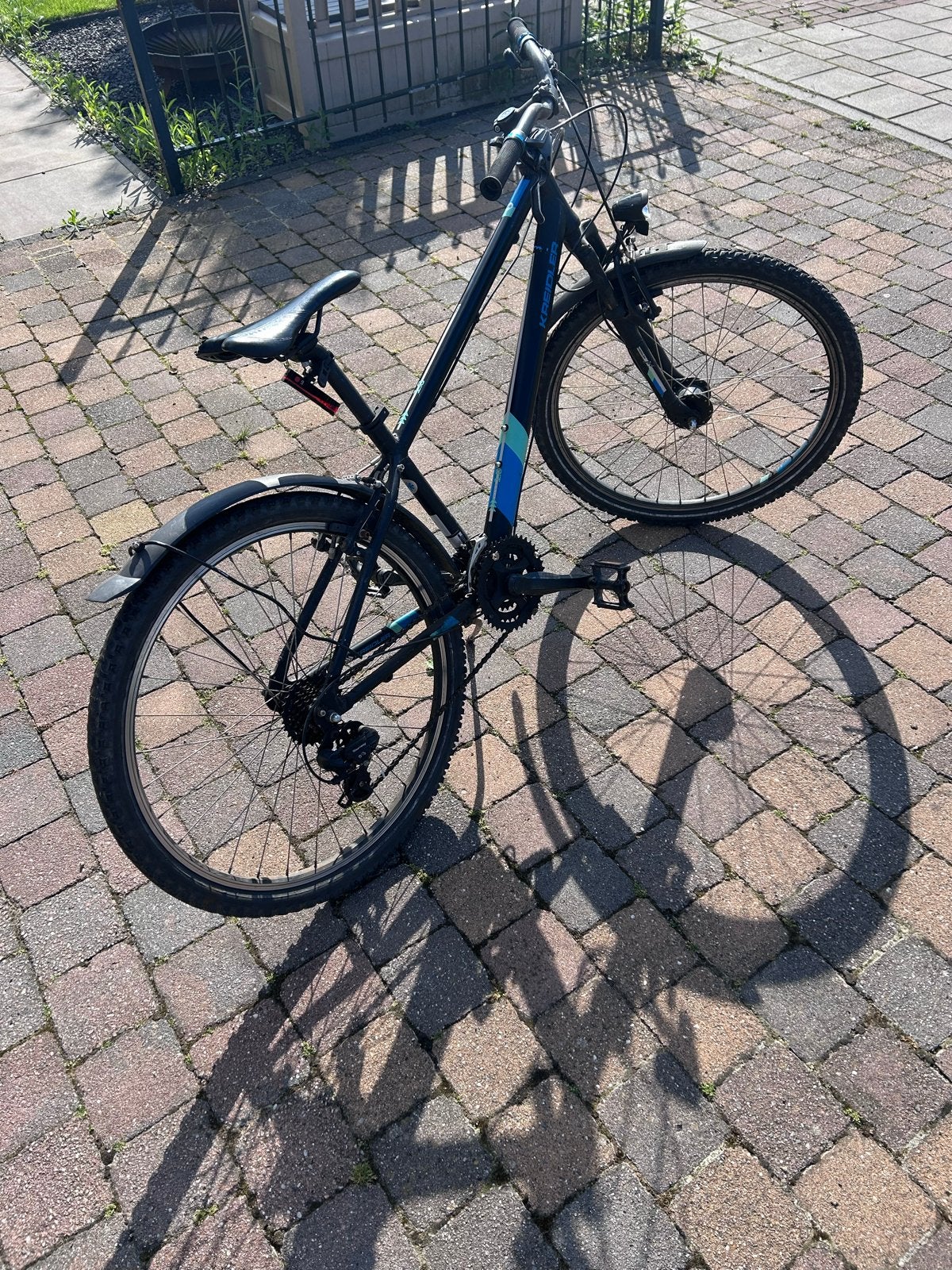 Zwarte kinderfiets Kreidler met 26 inch wielen, Gebruikt, 10 tot 15 versnellingen, Velgrem, 49 tot 53 cm