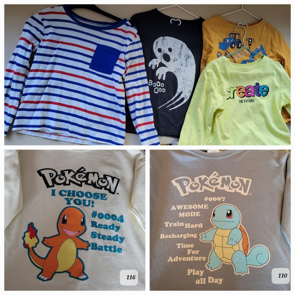 Maat 110/116 - 6 stuks lange mouw shirts, Kinderen en Baby's, Kinderkleding | Maat 110, Ophalen of Verzenden, Jongen, Shirt of Longsleeve