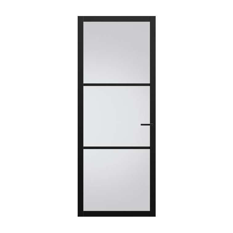Zwarte binnendeur Kekum met rookglas | SLECHTS €350,00,-, Niet ingevuld, 80 tot 100 cm, Binnendeur, Niet ingevuld