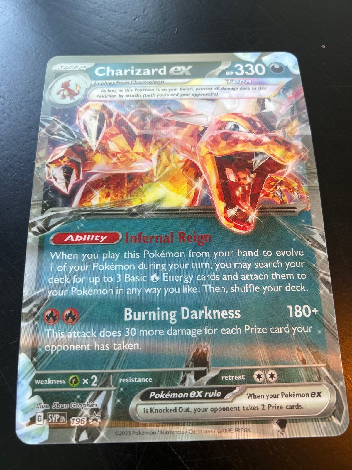 Charizard EX Jumbo Kaart (Bewegend Effect), Ophalen of Verzenden, Zo goed als nieuw, Losse kaart, Foil