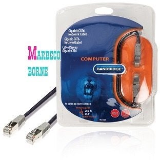 CAT6 FTP/UTP Netwerkkabel RJ45 Male - RJ45 Male 20 meter, Bandridge, Nieuw, Info@marbeco.nl, Ophalen of Verzenden