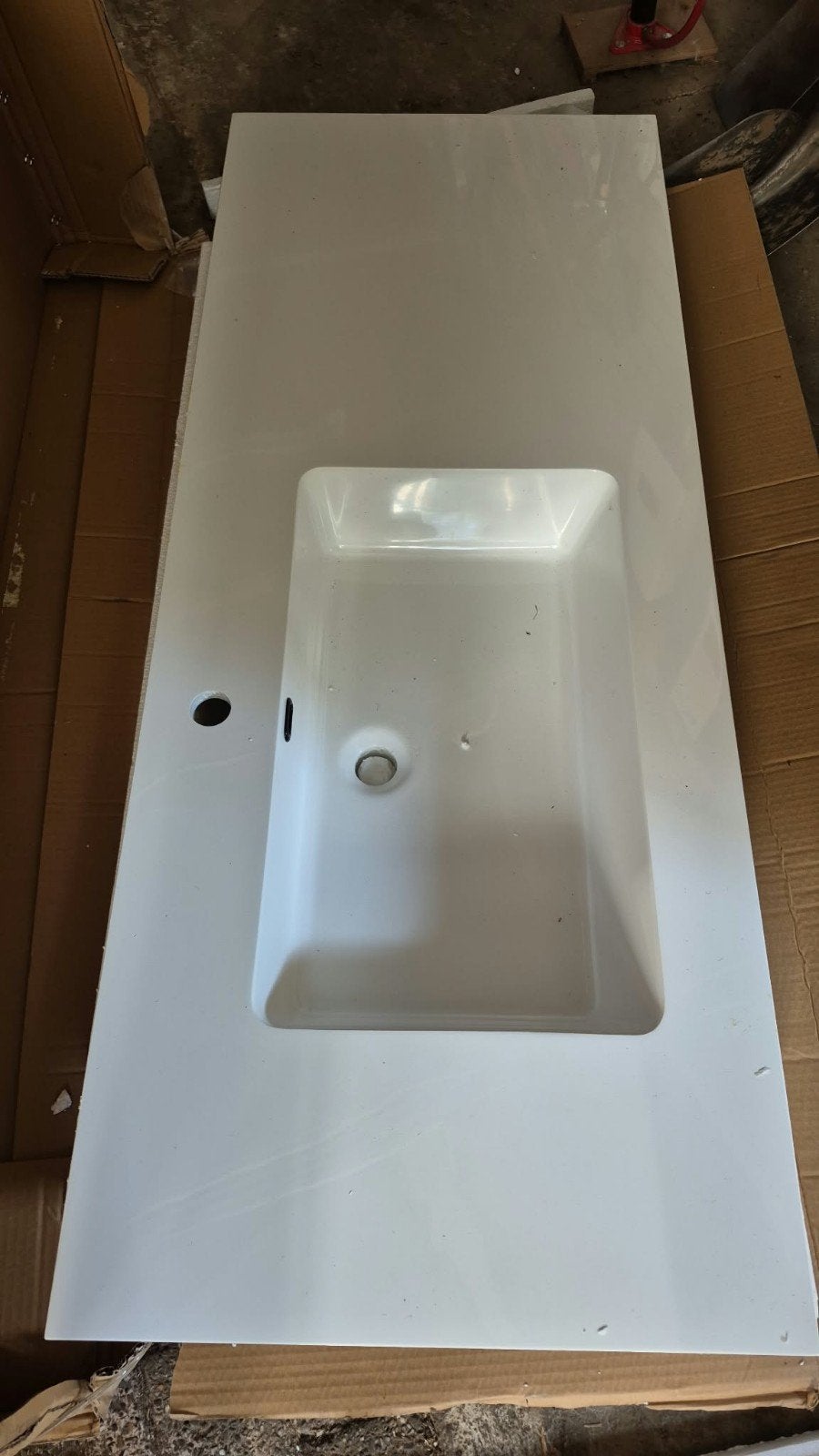 Nieuwe wasbak 131x52,5 cm, wasbak links, Ophalen of Verzenden