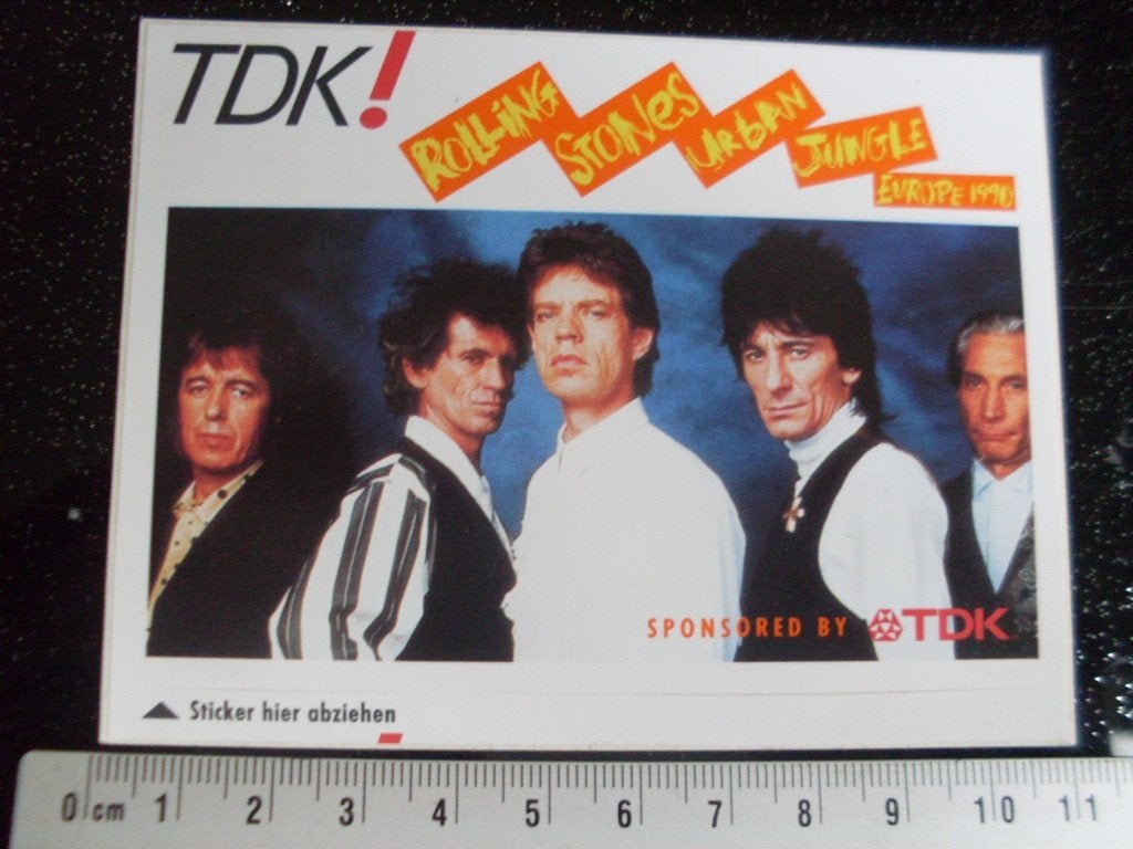 sticker TDK! rolling stones urban jungle europe 1990, Verzenden, Zo goed als nieuw, Merk