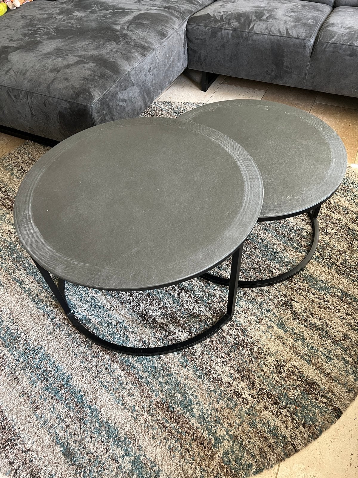 Set van 2 salontafels, Huis en Inrichting, Ophalen, 50 tot 100 cm, Rond, 50 tot 100 cm