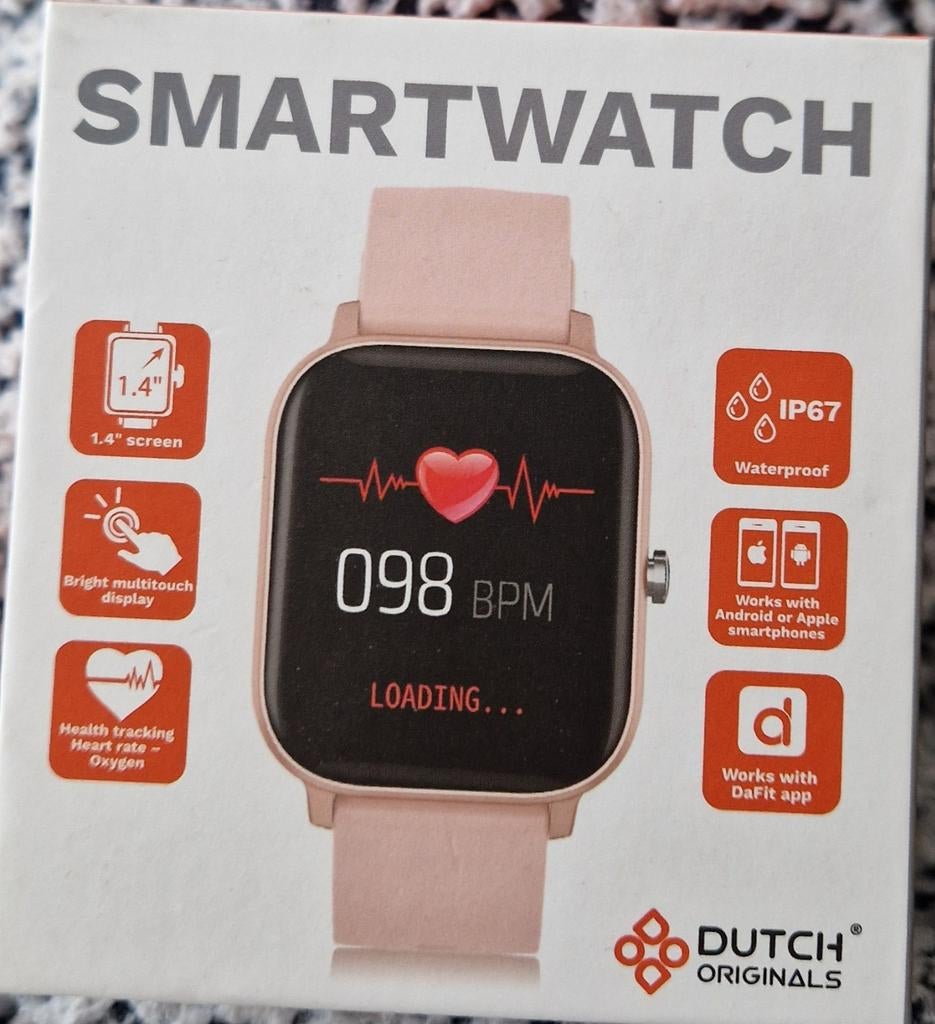 Dutch Originals Smartwatch - Roze, Nieuw in doos, Ophalen, Dutch Originals, Zo goed als nieuw, Snelheid