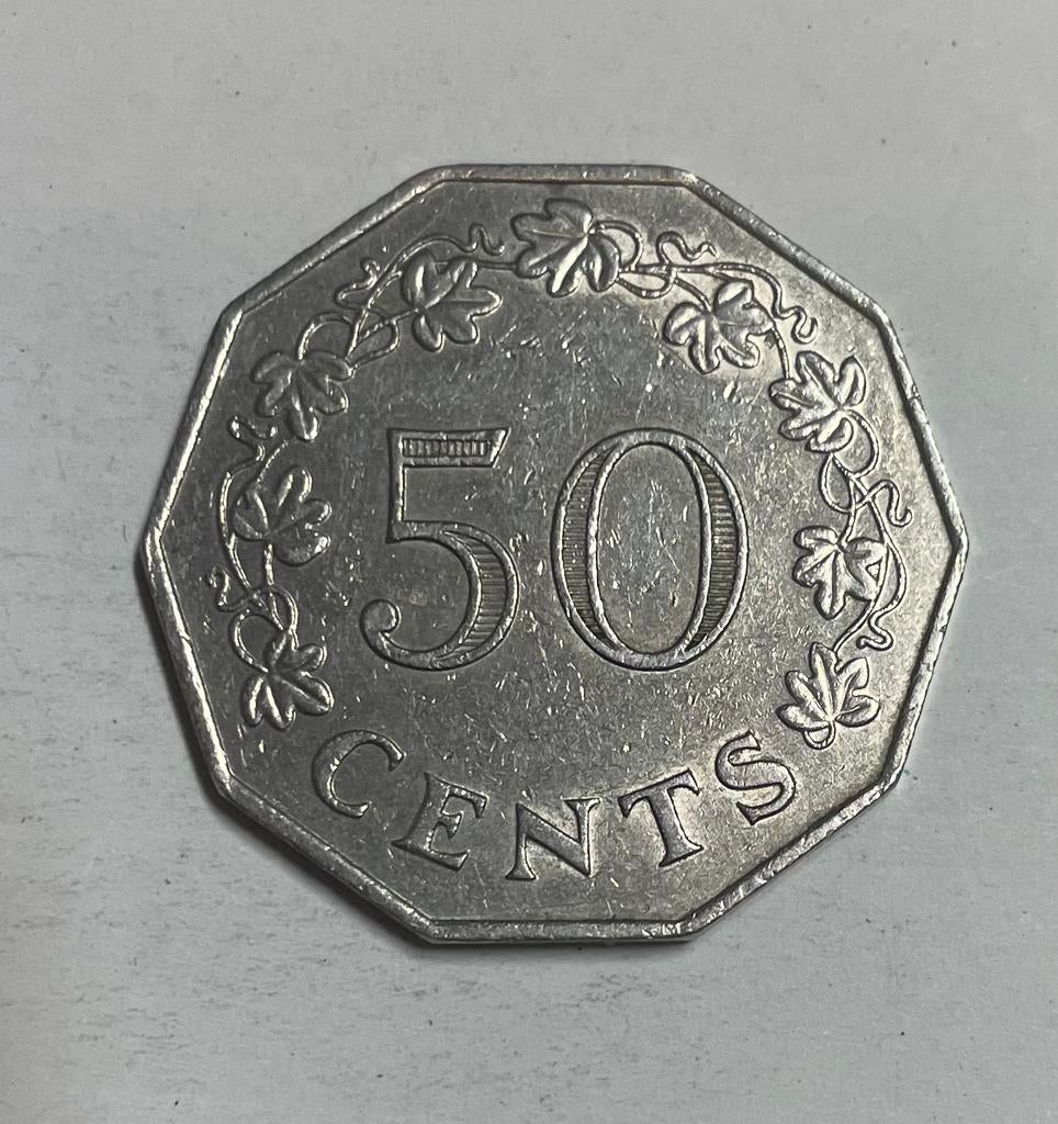 50 cent Malta 1972, Ophalen of Verzenden, Overige landen