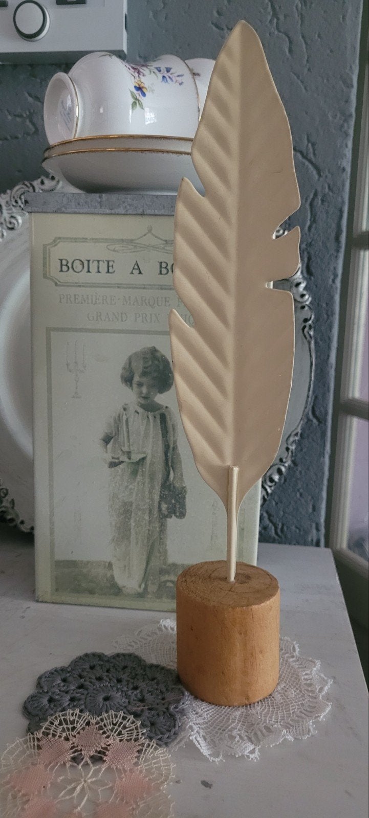 Sfeervolle ibiza veer op houten voet, Hout, Beige, Ophalen of Verzenden, Zo goed als nieuw