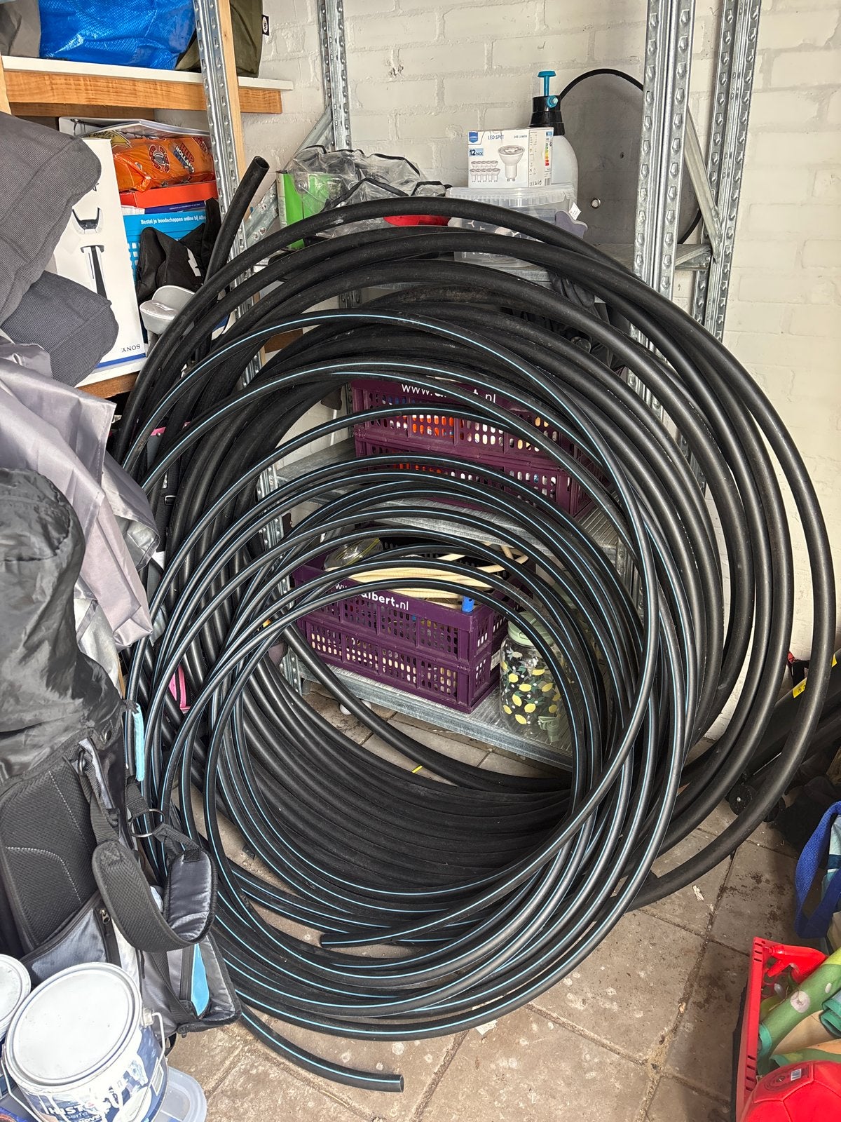 Grote rollen HDPE buizen (2 maten) voor waterpomp, Ophalen, Overige materialen, Gebruikt, 6 meter of meer