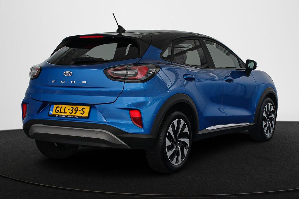Ford Puma 1.0 EcoBoost Hybrid Titanium Stoel-Stuur-Voorruitv, Voorwielaandrijving, Blauw, Bedrijf, Handgeschakeld