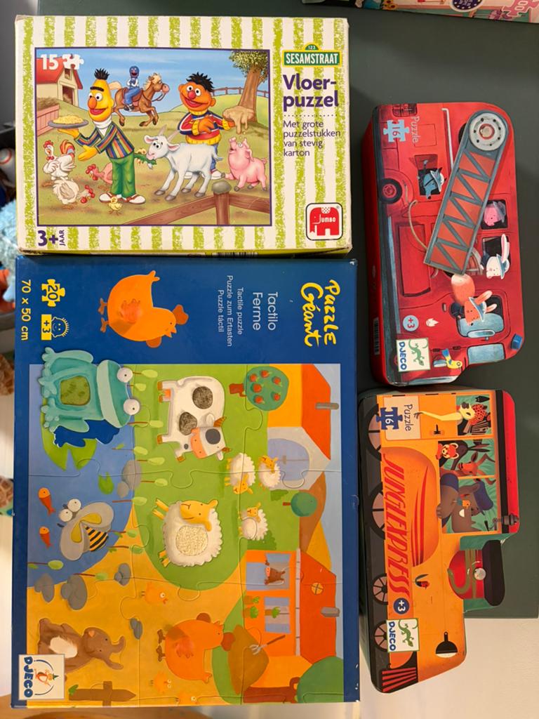 Djeco puzzels, Ophalen, 10 tot 50 stukjes, Zo goed als nieuw