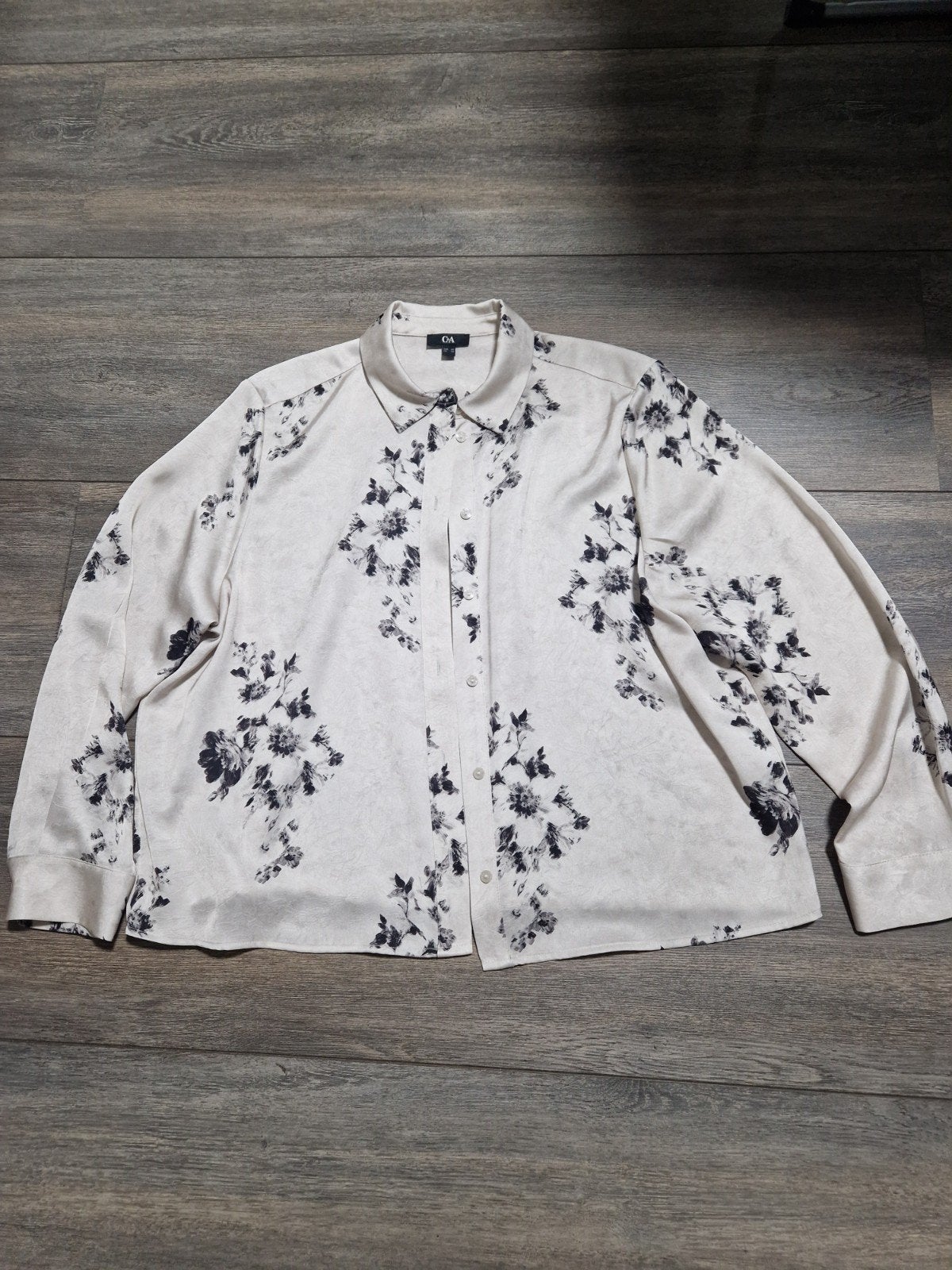 C&A Blouse met bloemenprint - Maat 46, Kleding | Dames, Beige, Maat 46/48 (XL) of groter, Ophalen of Verzenden, Zo goed als nieuw
