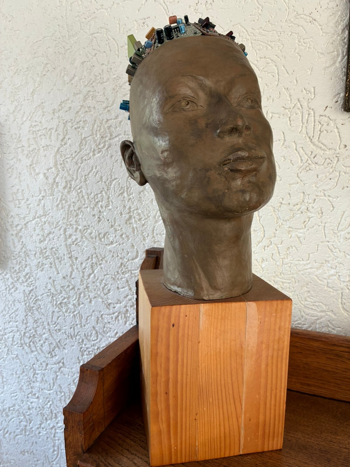 Kunst Handgemaakt Cyber Buste Beeld Object, Ophalen of Verzenden