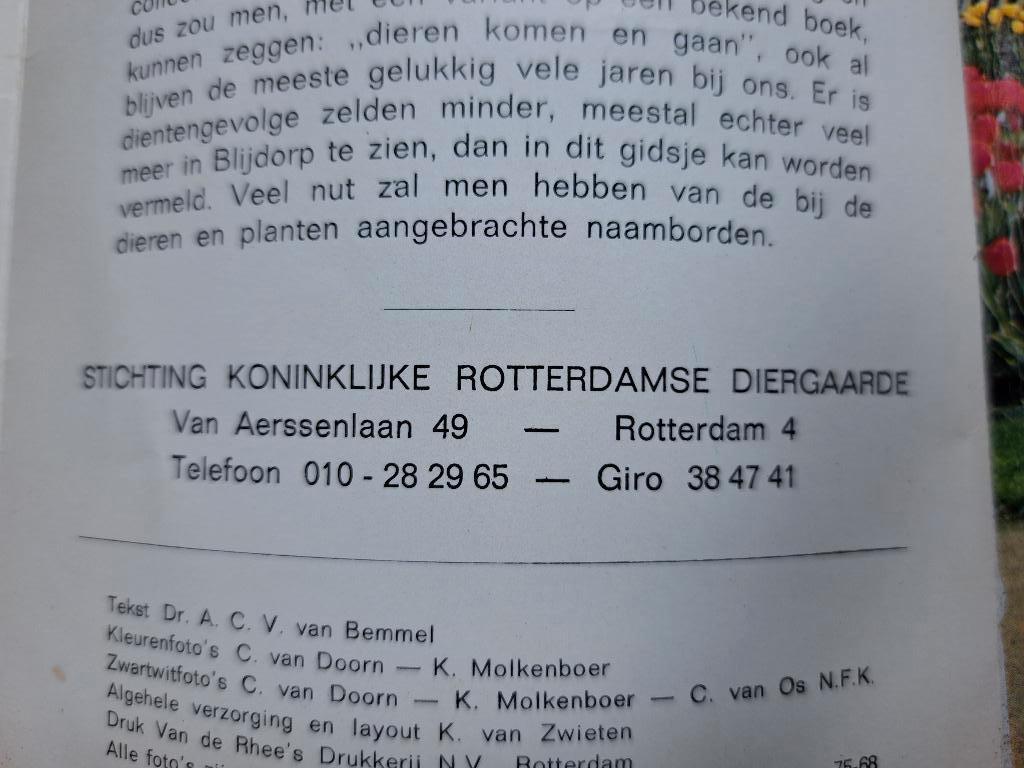 gids plattegrond boekje  blijdorp  zoo, Ophalen of Verzenden, Overige diersoorten, Onbekend, Gelezen
