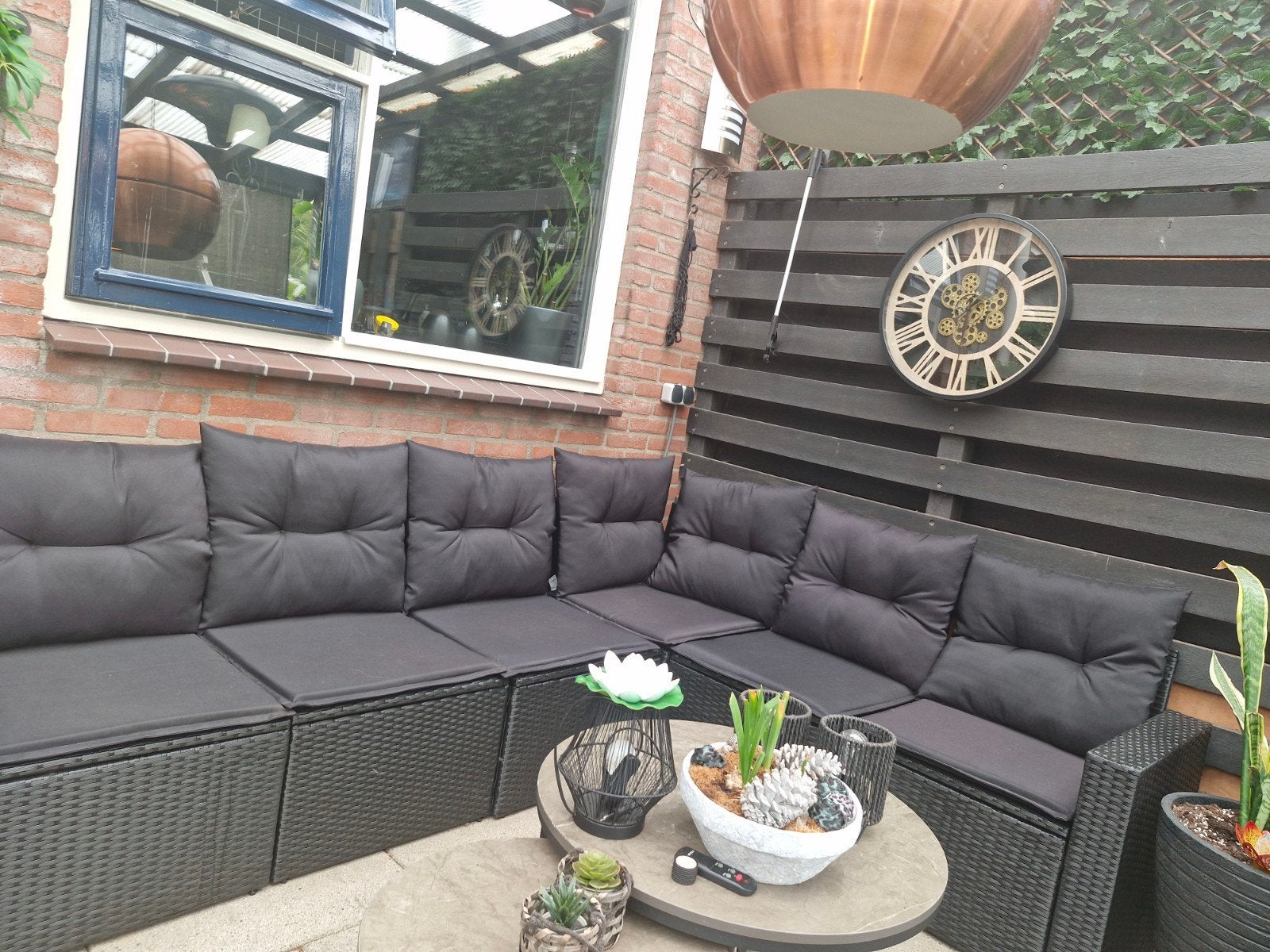 Nieuwe tuinset 6 delig met opbergruimte, kussens en 2 tafels, Tuin en Terras, Ophalen, Rotan, 6 zitplaatsen, Bank