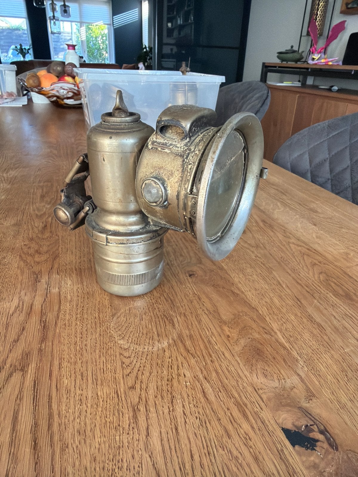 Antieke mijnlamp / karbidlamp, Ophalen of Verzenden