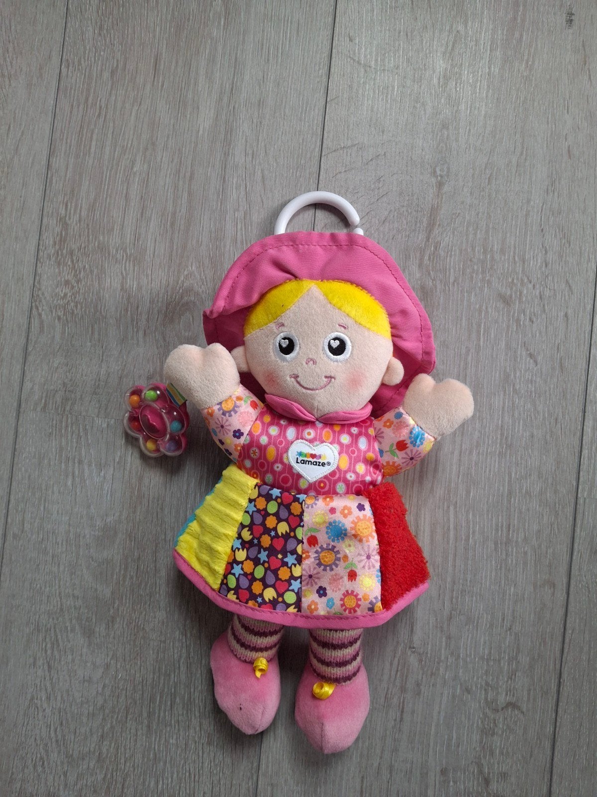 Lamaze pop Emily, Ophalen of Verzenden, Zo goed als nieuw, Rammelaar
