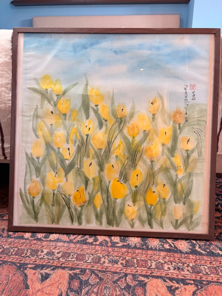 Schilderij met lijst, Ophalen, Achter glas, Bloemen, Doek