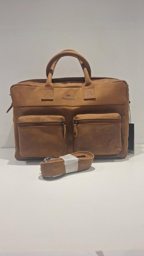 Micmac luijer/Laptoptas Leer gloednieuw met kaartje!, Ophalen of Verzenden, Nieuw, Bruin, Handtas