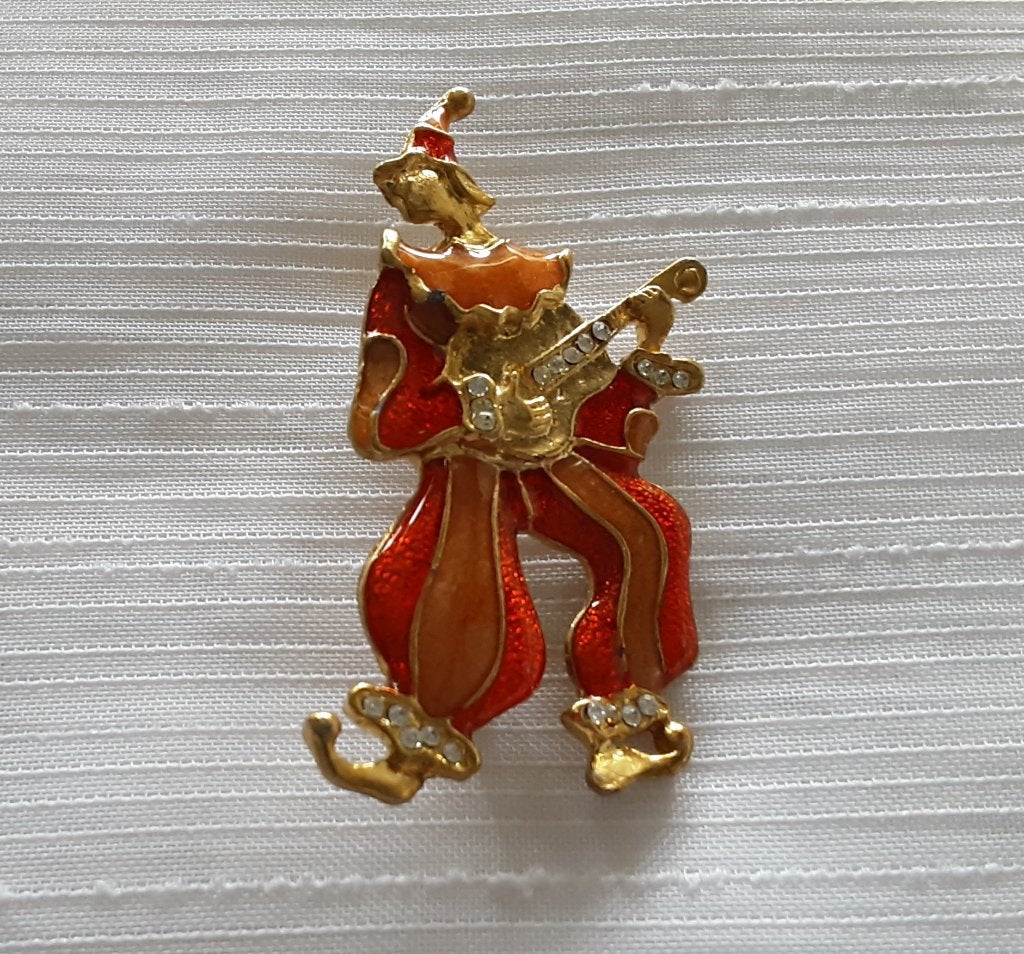 EMAILLE BROCHE, clown, als nieuw (13), Overige materialen, 4 tot 7 cm, Overige kleuren, Ophalen of Verzenden