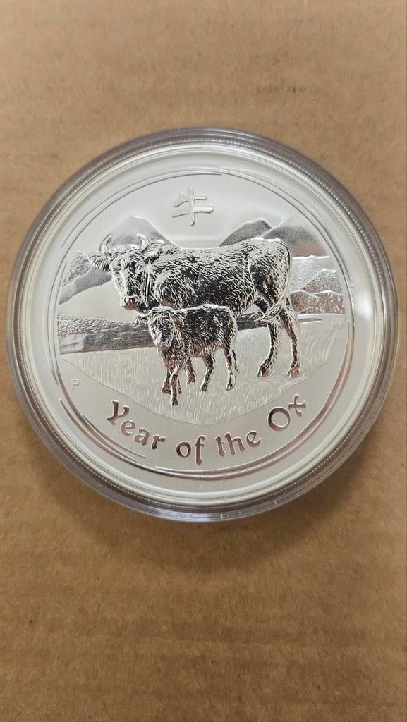 Schaarse,5 ounce.lunar2 year of the ox, Ophalen of Verzenden, Zilver