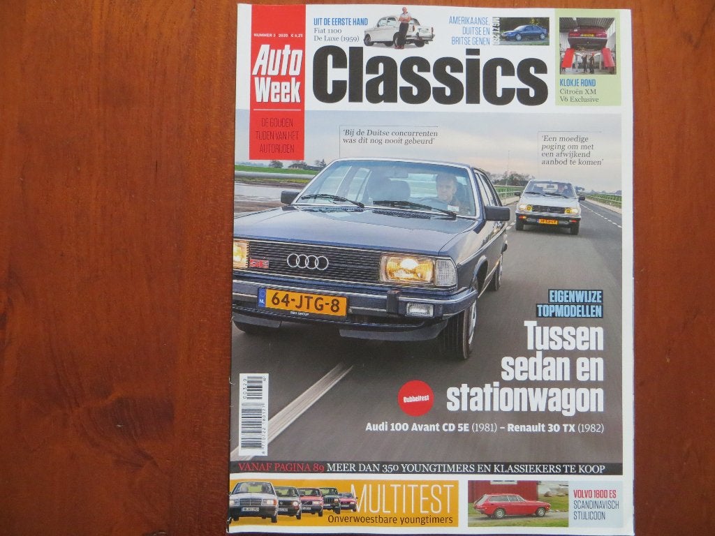 Autoweek Classics 3 2020 Audi 100 Avant CD 5E, Renault 30 TX, Ophalen of Verzenden, Nieuw, Audi