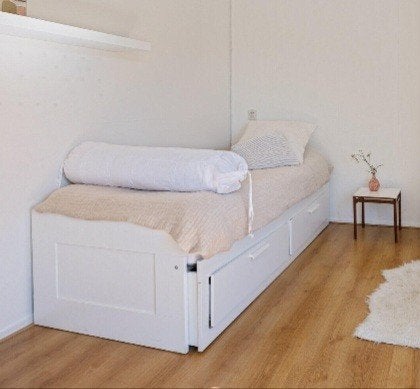1 persoons bed uitschuifbaar, Ophalen of Verzenden, Gebruikt, 180 cm of meer, 85 tot 100 cm
