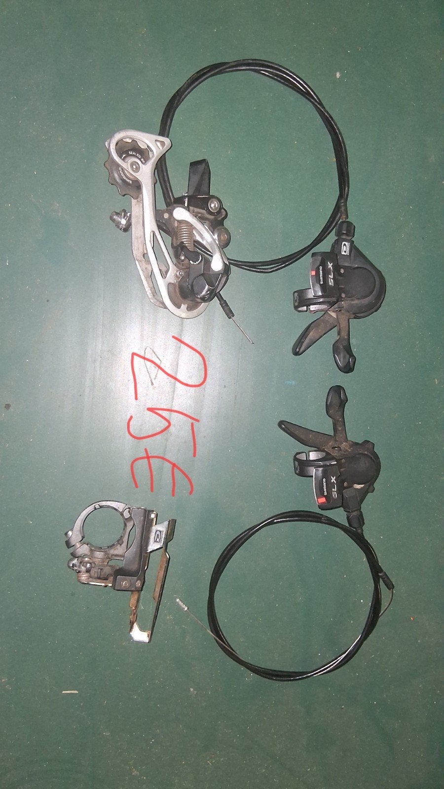 Shimano Deore XT/SLX Derailleur en Shifters Set, Ophalen, Gebruikt, Derailleur of Ketting, Aluminium