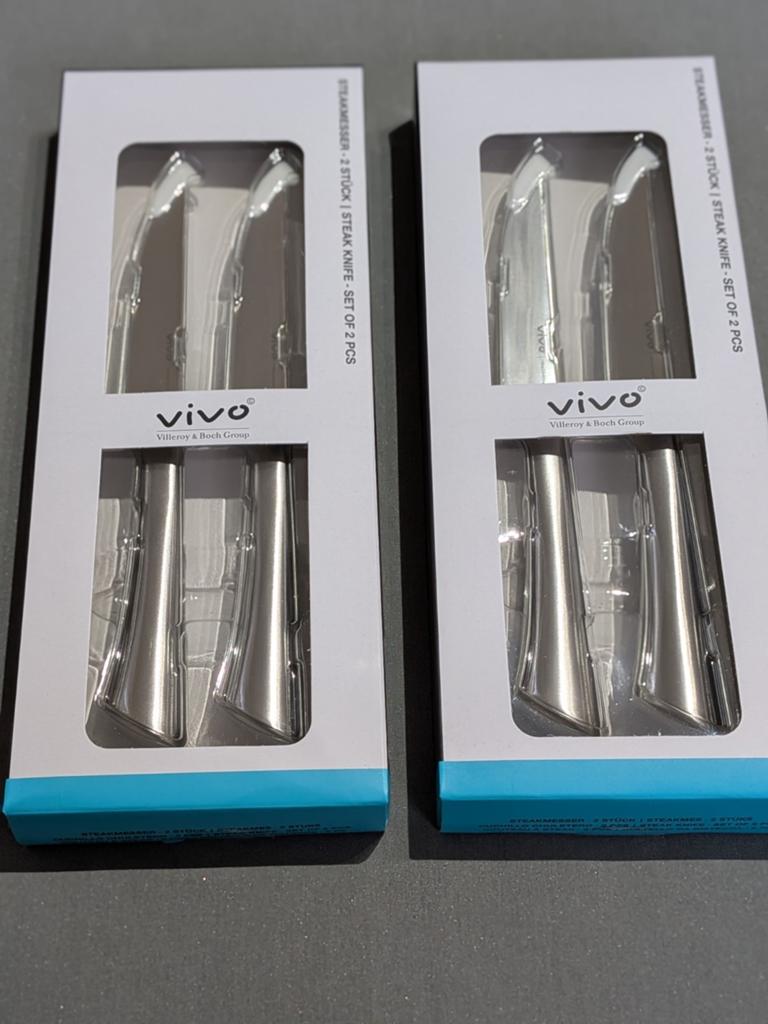 Steakmessen Villeroy & Boch Vivo twee sets, Ophalen of Verzenden, Nieuw, Rvs of Chroom
